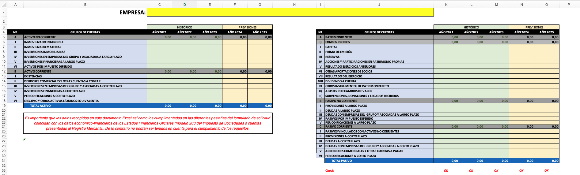 Plan Financiero Modelo Obligado